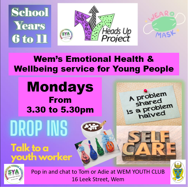 Heads Up Mental Health Project Starts 14.6.21 Wem Town Council